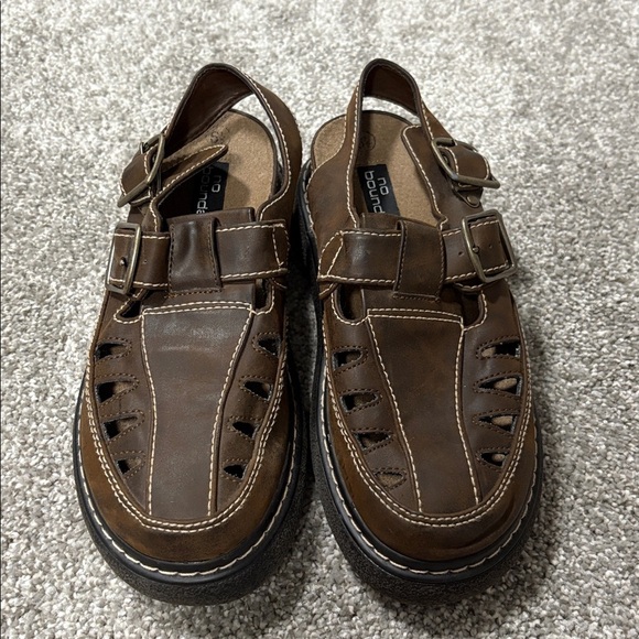 VTG 90s y2k Women's Buckle Chunky Platform Fisherman Sandals - Picture 3 of 6